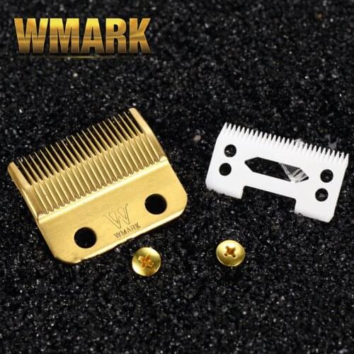 WMARK Professional Hair Clippers Blade Hair Cutting Machine High Carton Steel Accessories Golden With Ceramic Blade For Cordless