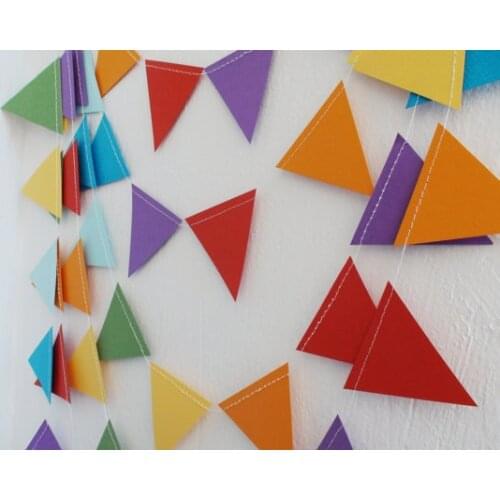 Rainbow 10ft banners, Flag paper garland, Party decor, Rainbow paper bunting, Childrens room decor, Colorful paper garland