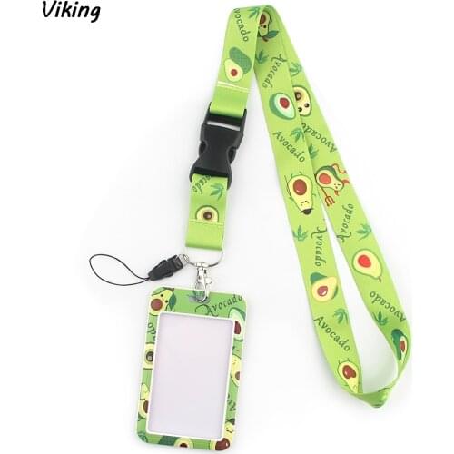 G1542 Fashion Avocado Necklack Lanyard Key Gym Strap Multifunction Mobile Phone Decoration With Card Holder Cover
