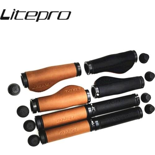 Litepro MTB Mountain Bike PU Leather Handlebar Grips BMX Folding Road Bicycle Handle Comfortable Cover Cycling Accessory