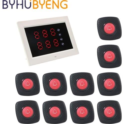 BYHUBYENG Service Camarero Screen Receptores Restaurant Equipments Pager Alarme Infirmiere Alarm Nurse Wireless Call