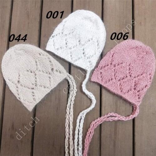 Newborn Hat Photography Props, Baby Fuzzy Diamond Beanie Mink Cap
