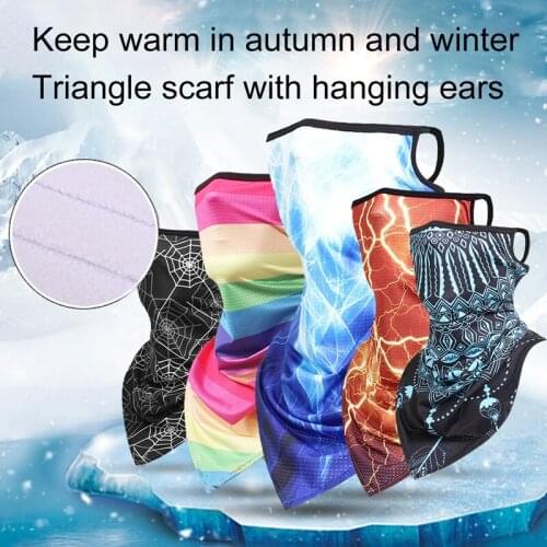 1Pc Winter Outdoor Seamless Ear Hanging Scarf Face Cover Sports Bandana Scarf Windproof Neck Tube Scarf For Cycling Hiking