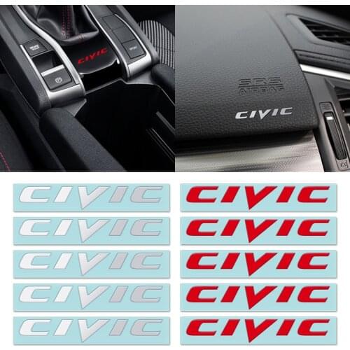 Car Styling 10pcs Nickel Chrome Auto Car Letter Badge Emblem Decal Stickers for Honda Civic Accord CRV Hrv Jazz Accessories
