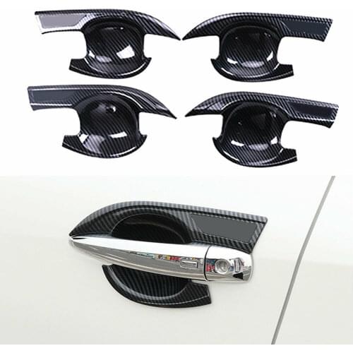 Carbon Fiber ABS Car Exterior Door Handle Bowl Cover Trim For Nissan Altima 2019