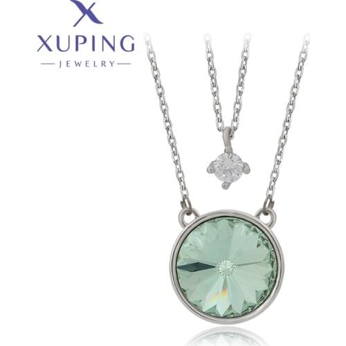 Xuping Jewelry Fashion New Arrival Crystals Pendant Necklaces Round Shaped for Women Gifts 30362
