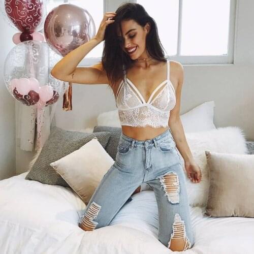 Sexy Lingerie clear Bras women sexy hot lace underwear cupless bra perspective small vest with sexy shelf bra open cup lingerie