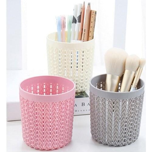 1 PC Hollow Design Cylinder Pen Pencil Pot Holder Storage Pen Case Office Stationery Supplies