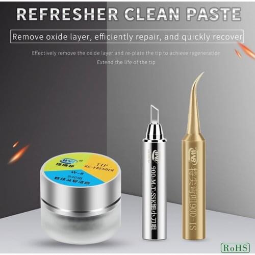 3 IN 1 Lead-free 900M-T Soldering Tip Solder Iron Head Welding Sting With Soldering Tip Refresher Clean Paste Resurrection Cream