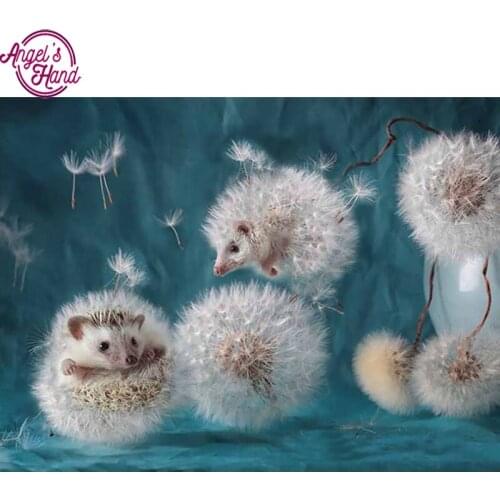 ANGELS HAND hedgehog dandelion DIY 5D Diamond Mosaic Diamond Painting Cross Stitch Kit Diamonds Embroidery Square Drill Home