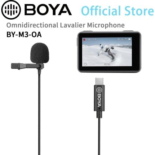 BOYA BY-M3-OA Omnidirectional Lavalier Microphone 2 Meters Cable for the DJI OSMO ACTION