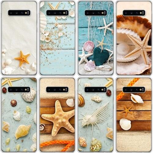 Seashore shell and conch in summer Phone Case For Samsung Galaxy A51 A71 A50 A70 A90 A10S A20S A20E A21 A30 A40 A41 A01 M30S A6