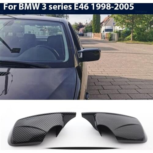 For BMW E46 4 Door 3 Series 1998-2005 High Quality Door Rearview Mirror Cover Cap Side carbon look M3 M4 Style