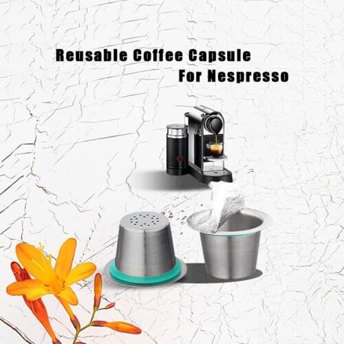 10pcs Nespresso Coffee Pods Stainless Steel Refillable Capsulas Nesspreso Reusable Coffee Filter Cup New Diy Coffee Maker Tools