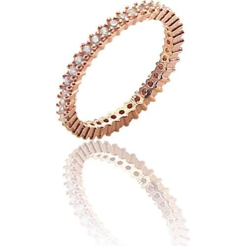 Ring for Women Rose Color 925 Sterling Zircon Stone Ring nice gift for special days