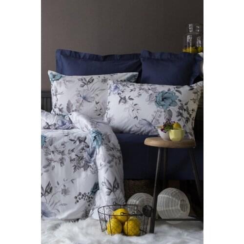 Venus-laterna Satin cotton bedding set bedding set home set duvet cover patterned color and mustard, blue, copper color bedset