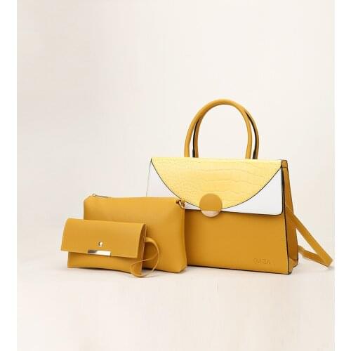 Color Contrast Square Bun Mother Bag 3-piece Set Straddle One Shoulder Portable Womens Bag Womens 2021 New Style Three-piece