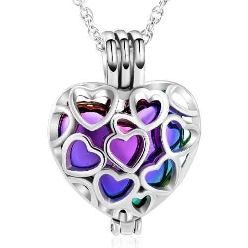 Cremation Jewelry Heart Urn Necklaces for Ashes for Women Stainless Steel Memorial Ashes Keepsake Hollow Pendant Necklace