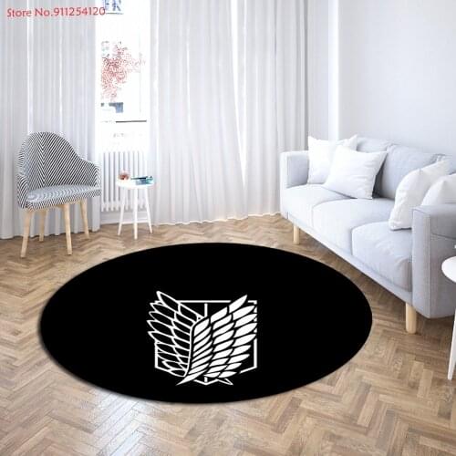 Attack on Titan Round Carpet Japan Anime Floor Mats Area Rugs Beside Mats Non-slip Mat Dining Room Living Room Dropshipping