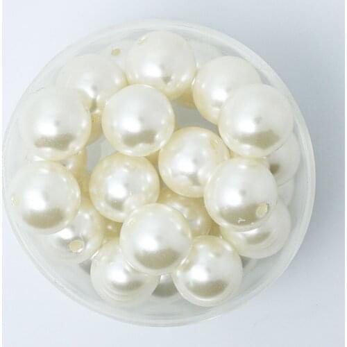Hot Selling 38Pcs Ivory Color Acrylic Plastic Beads Pearl Imitation Round Beads 16mm Dia. (PS-BSG02-07IV)