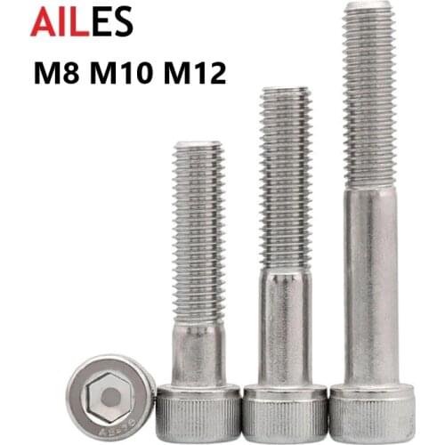 M8 M10 M12 Hexagon Hex Socket Cap Head Half Tooth Screws 304 Stainless Steel DIN912 Partially Thread Allen Bolts