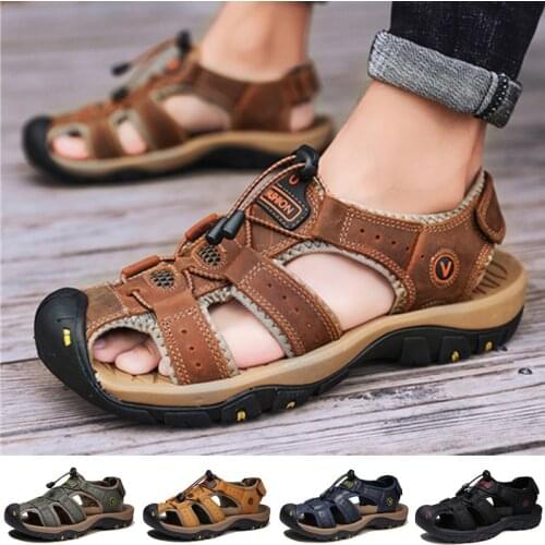 Materswe Men's Leather Sandals