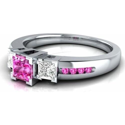 Fashion Women New Ring Size 6-10 Pretty Princess White Cut Ring & Luxury new style