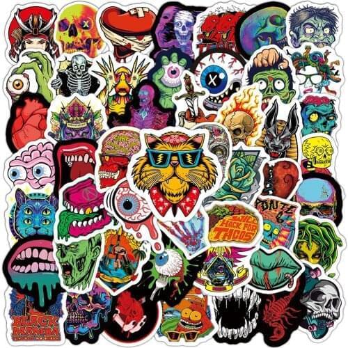 10/50/100PCS Halloween Horror Graffiti Stickers Notebook Motorcycle Skateboard Guitar Laptop Waterproof Sticker Decal Kid Toy