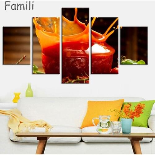 5 Panel Wall Art Painting On Cuadros Picture Oil Paintings Modern Fruit Kitchen Pictures Hd Print Canvas Schilderij No Frame