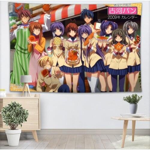 Wall Tapestry Clannad Tapestries Wall Hanging Show Piece For Home Decoration Wall Carpet Beach Throw Rug Blanket Yoga Mat