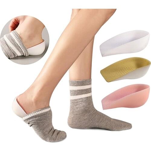 Invisible Heightened Insole Off Shoe Insole Heel Pad Half Pad Transparent Bionic Foot Silicone Shoes Insoles for Women