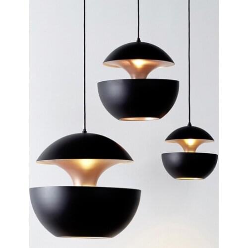 Nordic Iron Apple Pendant Lights Lustre Bedroom Lamp White Black Hanging Lamp Living Room Decoration LED Bar Lighting Fixtures