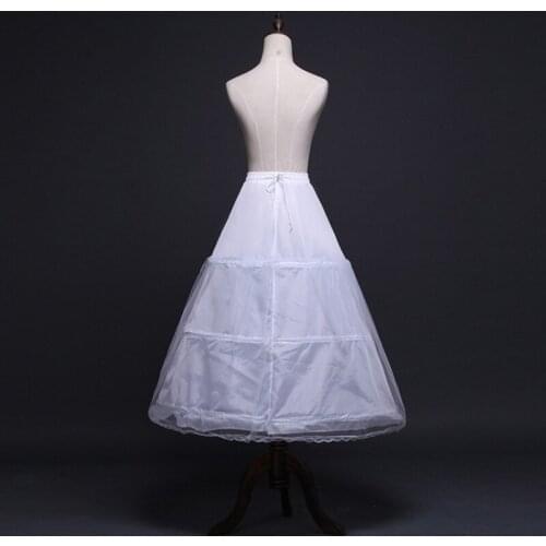 New Elastic Waist White 3 Hoops 1 layer yarn Petticoat Crinoline Slip Underskirt For Wedding Dress Bridal Gown In Stock