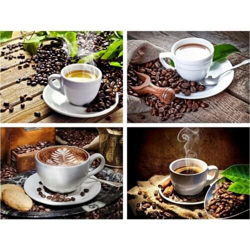 New Arrival 5d Diamond Painting Coffee DIY Full Square Diamond Embroidery Cross Stitch Landscape Home Decor Kits Diamond Paintin