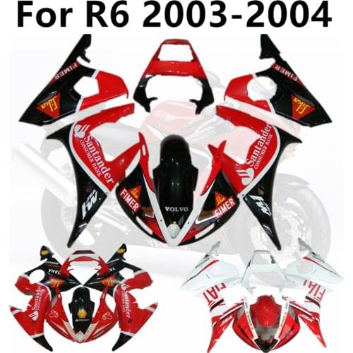 Motorcycle Full Fairing Kits for Yamaha R6 2003-2004 03-04 Bodywork Cowling Injection Red Style Light Pattern