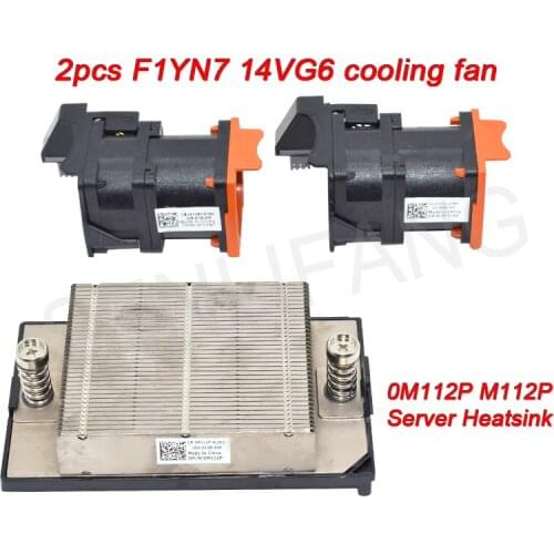 FOR Dell Poweredge R620 Server Heatsink Fan Assembly 0M112P M112P Heatsink *1 & F1YN7 014VG6 Cooling Fan *2 not new