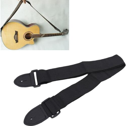 Guitar Strap Leather Head Adjustable Shoulder Strap For Guitar Electric Guitar Bass Guitar Parts Accessories Black New