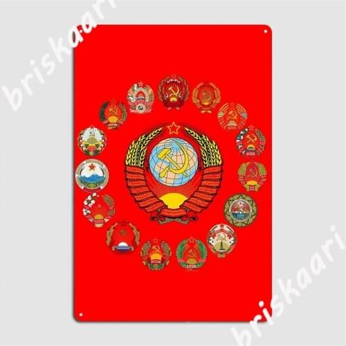 Soviet Republics Metal Signs Cinema Living Room Club Bar Decoration Mural Painting Tin sign Posters