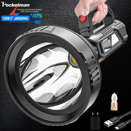 80000 Lumen Super Bright LED Portable Spotlights Flashlight Tactical Torch Camping Bicycle Searchlight Suitable for Expeditions