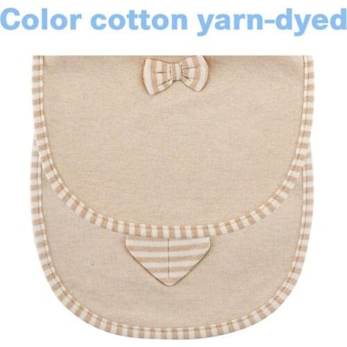 W3JF 2 Pcs Infant Solid Color Bib Cravat Feeding Burp Cloth Three-layer Waterproof Comfortable Cotton Saliva Towel for 0-36M