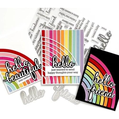 Hello Friend Loving Words Cutting Dies For DIY Scrapbooking Embossing Album Paper Cards Making Crafts Supplies Dies 2020