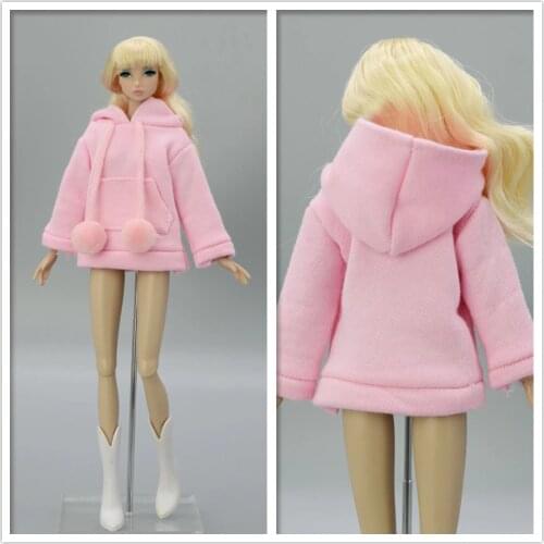Winter Wear Pink Coat Sweatshirt Outfit Clothing For 1/6 BJD Xinyi FR ST Blythe Barbie Doll gift Clothes
