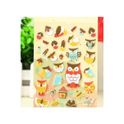 ZY DIYPretty Cartoon Lucky Owl Printed Felt Sticker DIY Nonwoven Felt Fabric