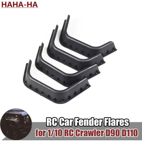 1/10 RC Crawler Black Rubber Fender Flares for Crawler RC4WD D90 D110 Defender Body Upgrade Parts