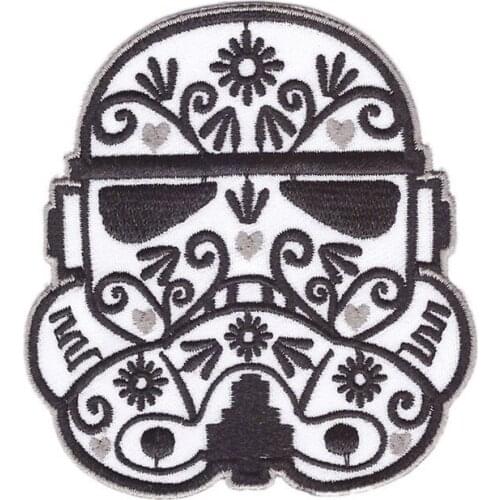 10pcs/lot Embroidery Patches Punk Flower Black Samurai Backpack Clothing Decoration Accessories Diy Iron Heat Transfer Applique