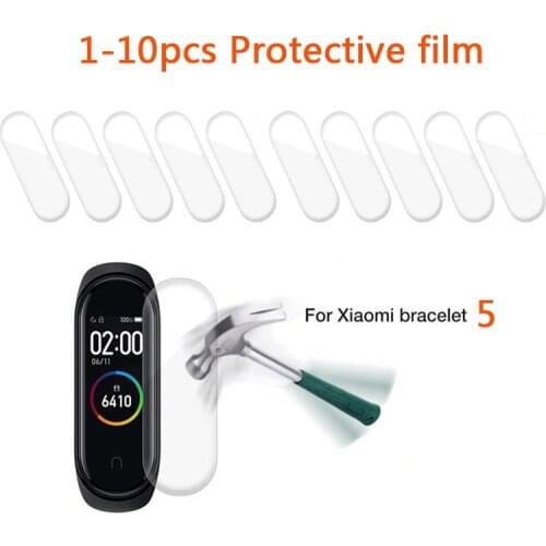 10pcs Protective Film For Xiaomi Mi Band 5 Screen Protector Soft Full Screen Film For Mi Band 5 Smart Bracelet Strap Accessories