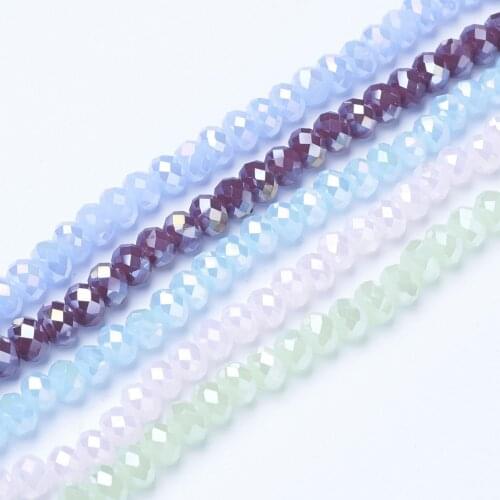 10 Strand Electroplate Glass Beads Strands Imitation Jade Beads Style 4/6/8mm Beads for jewelry making DIY Accessories Mix Color