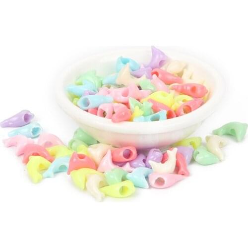 100pcs/lot Mixed Dolphin Shape Acrylic Beads Charm Loose Spacer Beads For Jewelry Making DIY Needlework Bracelet Accessories