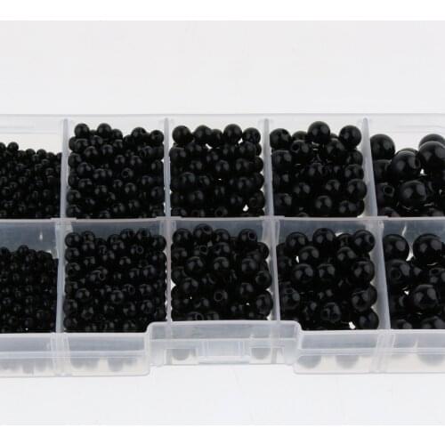 1380Pcs 3/4/5/6/8mm in a Box Black Plastic Safety Eyes for Teddy Bear Doll Animal Puppet Craft Swing