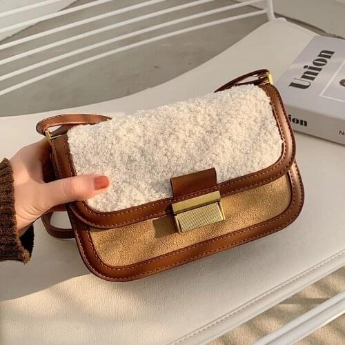 2021 Vintage Woolen Crossbody Bags for Women Winter Warm Fashion Wild Small Shoulder Bags new Trending Womens Handbag